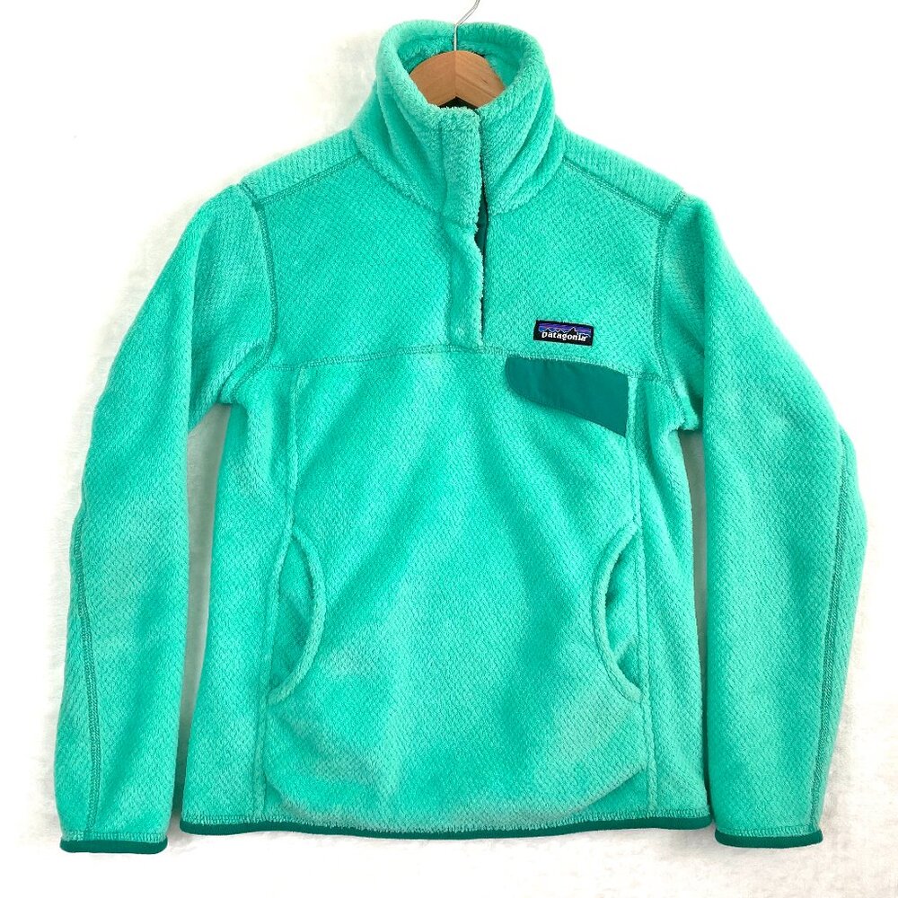 PATAGONIA Re-Tool Snap T Fleece Pocket Pullover Sweater Womens XXS Green 25442